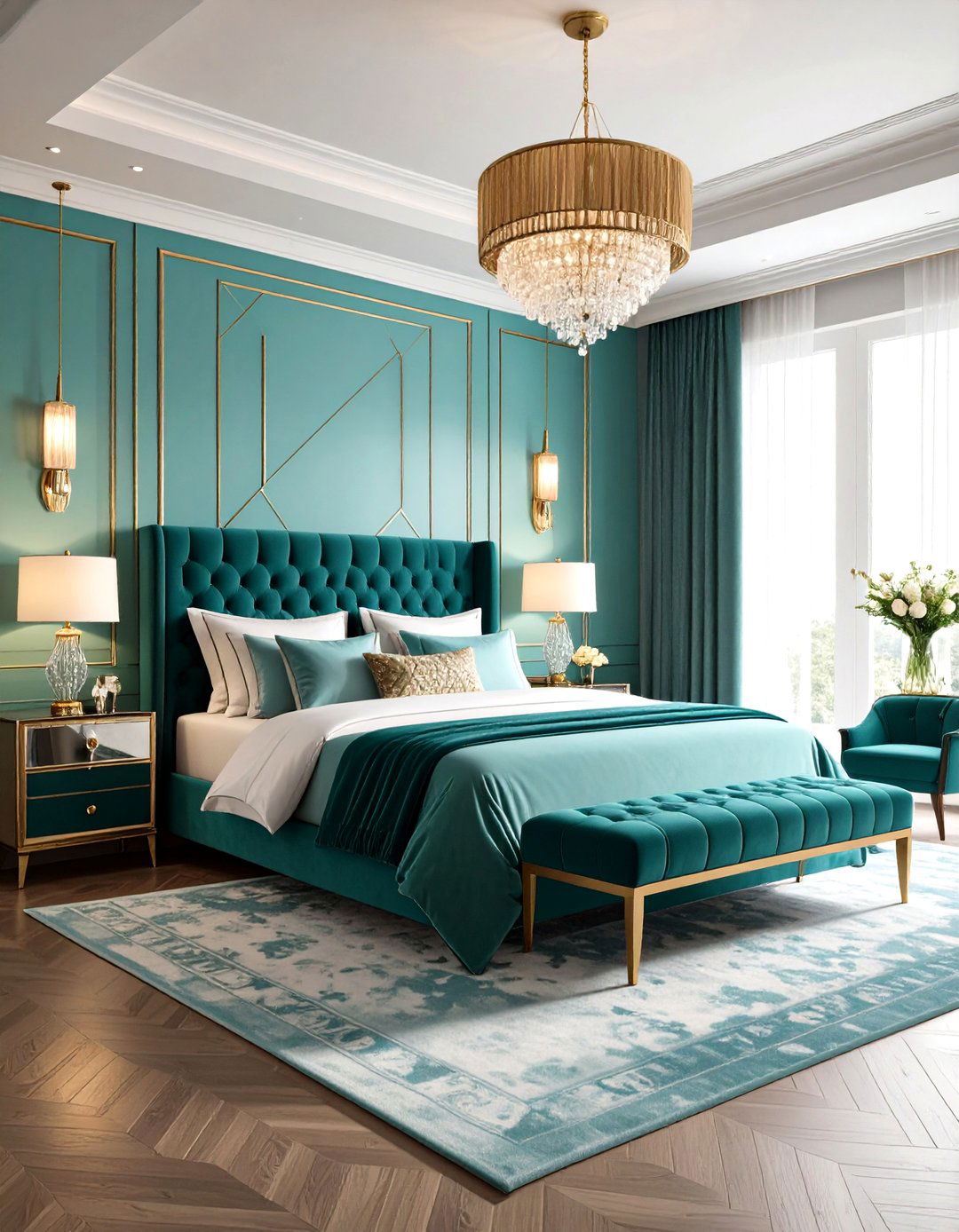 Art Deco Turquoise Bedroom - 24 Turquoise Bedroom Ideas