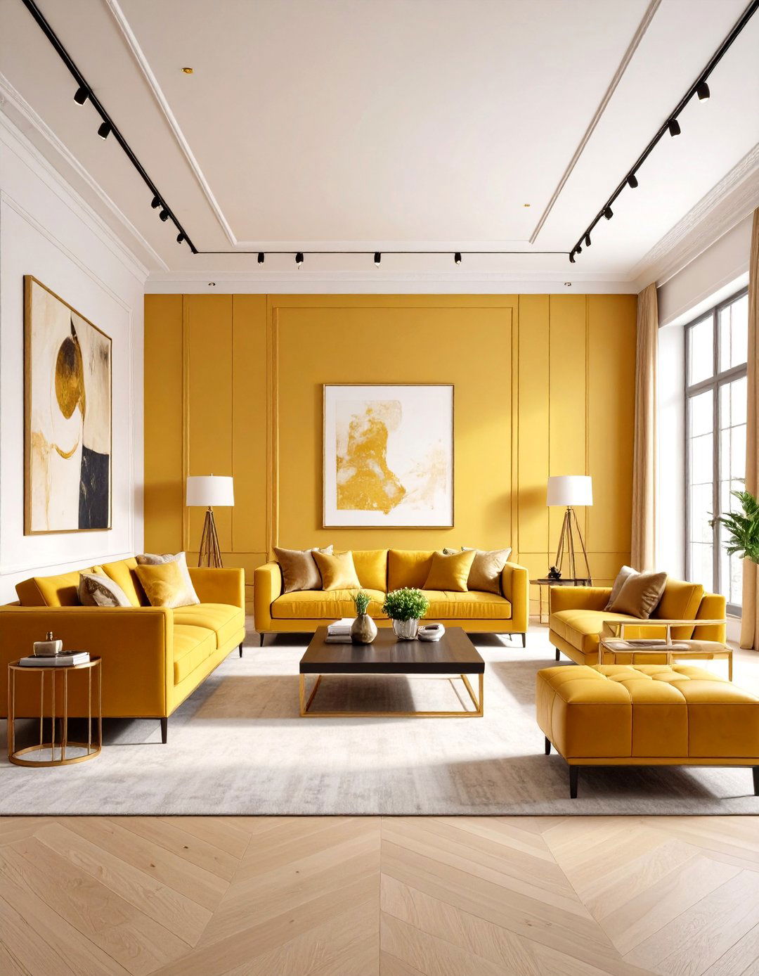 Art Gallery Contemporary - 24 Cream and Gold Living Room Ideas