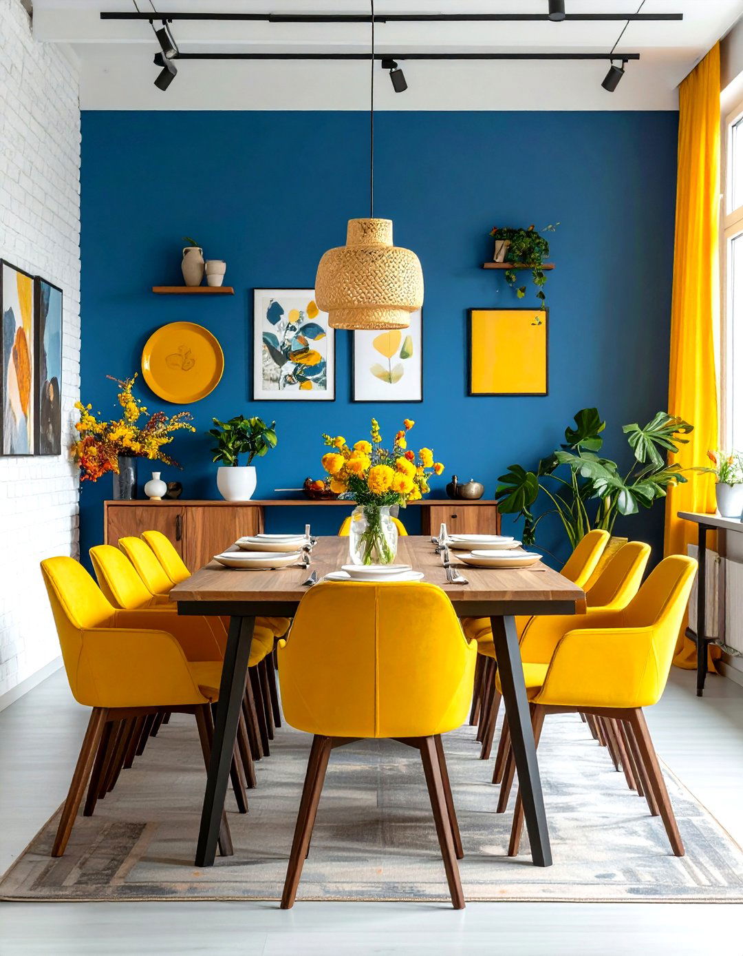 Art Gallery Dining Room - 24 Brick Wallpaper Ideas