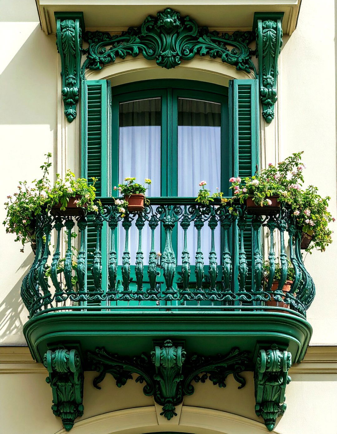 Art Nouveau Botanical French Balcony - 24 French Balcony Ideas