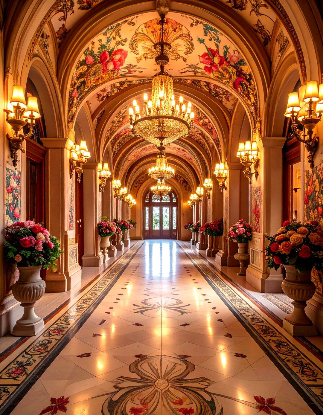 Art Nouveau Hallway with Organic Curves and Floral Motifs - 24 Hallway Ideas