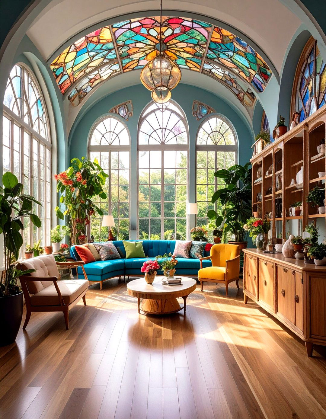 Art Nouveau Open Floor Plan with Organic Curves - 24 Open Floor Plan Ideas