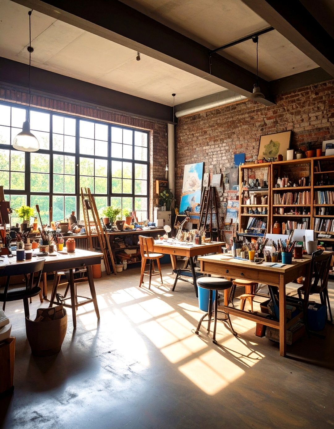 Art Studio Basement with Natural Lighting - 24 Basement Ideas