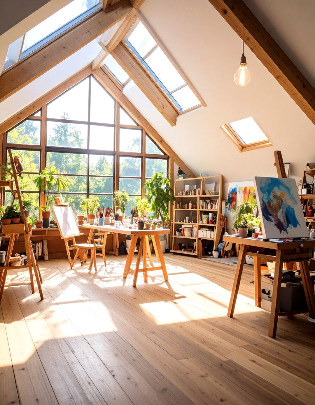 Art Studio with Natural Light - 24 Low Ceiling Small Attic Room Ideas