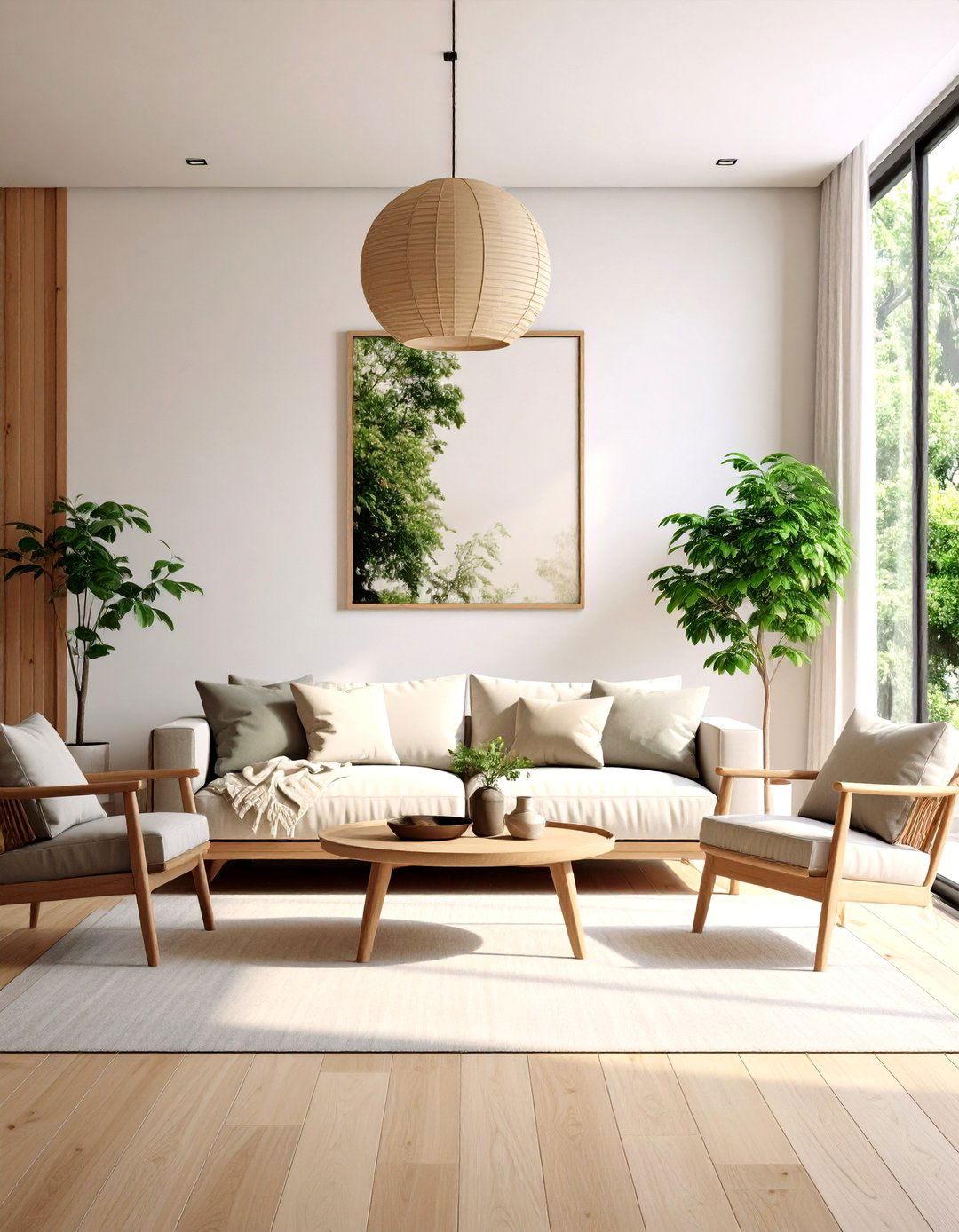 Art Wall Simplicity - 24 Zen Living Room Ideas