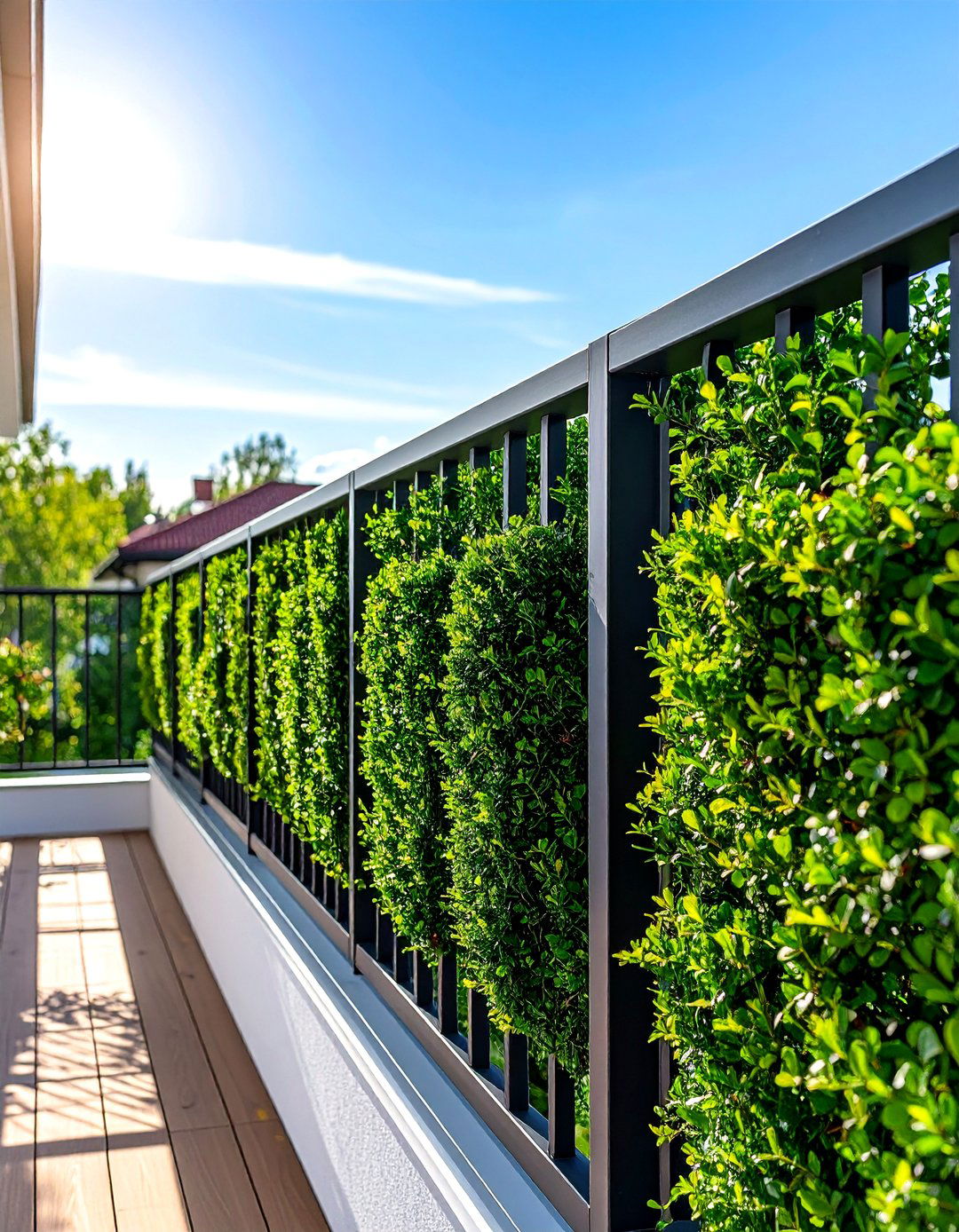 Artificial Hedge Panels - 24 Balcony Privacy Ideas