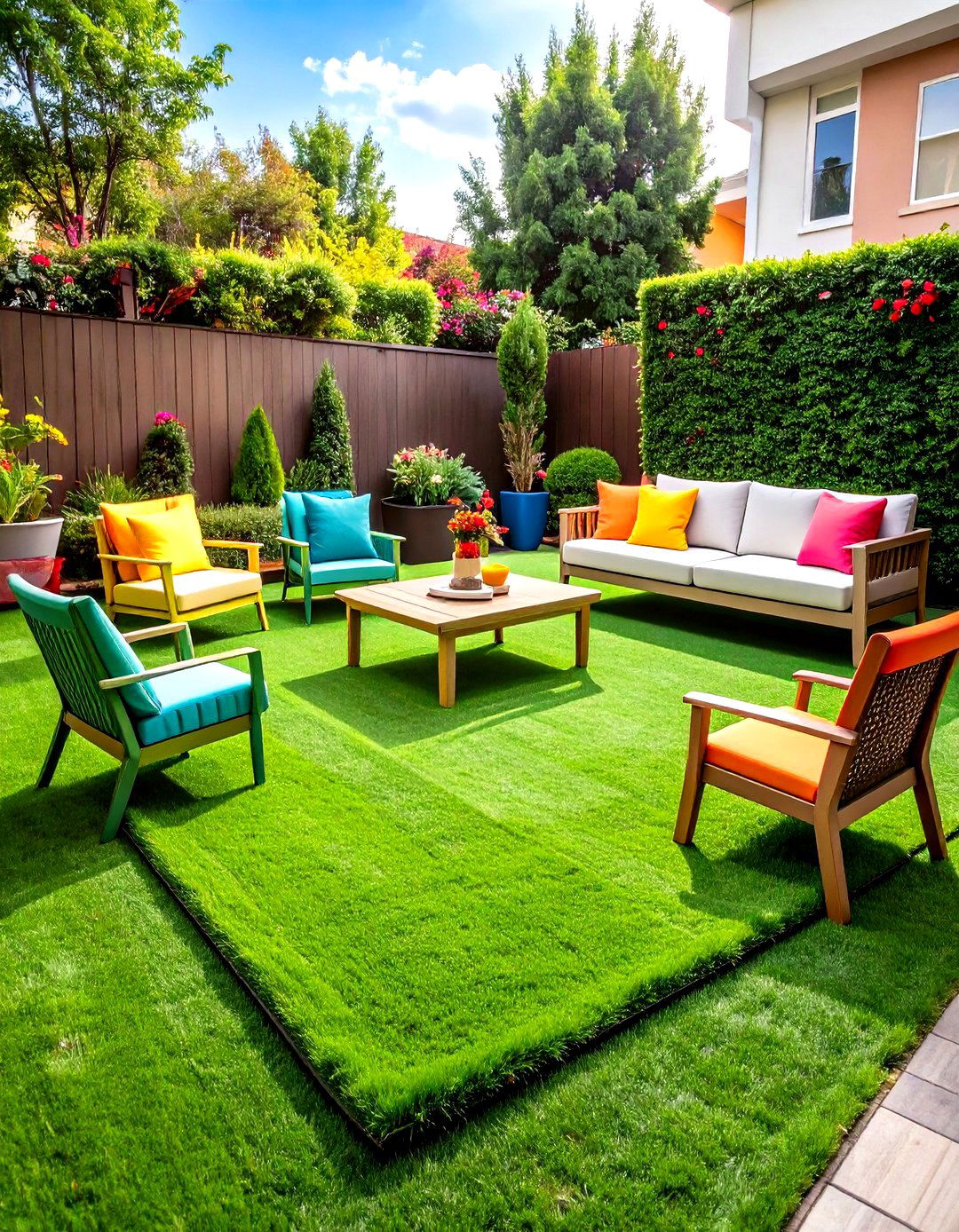 Artificial Turf Play Zone - 24 Townhouse Backyard Ideas