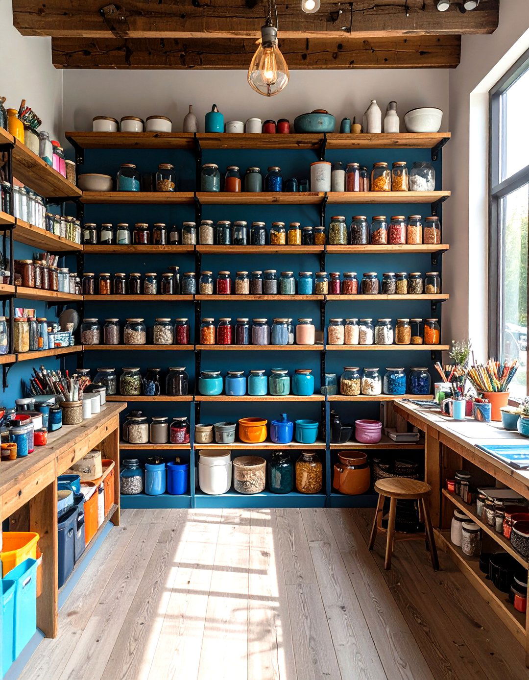 Artisan Craft Studio Organization - 24 Shelf Decor Ideas