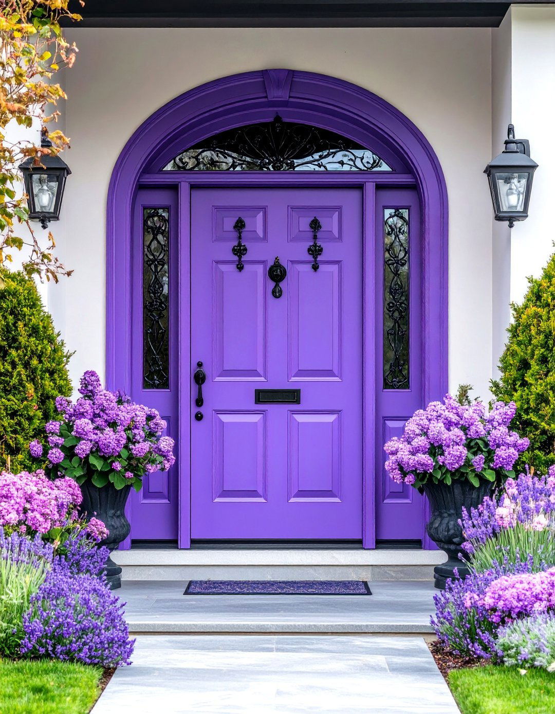 Artisan Lavender Door with Handcrafted Details - 24 Lavender Front Door Ideas