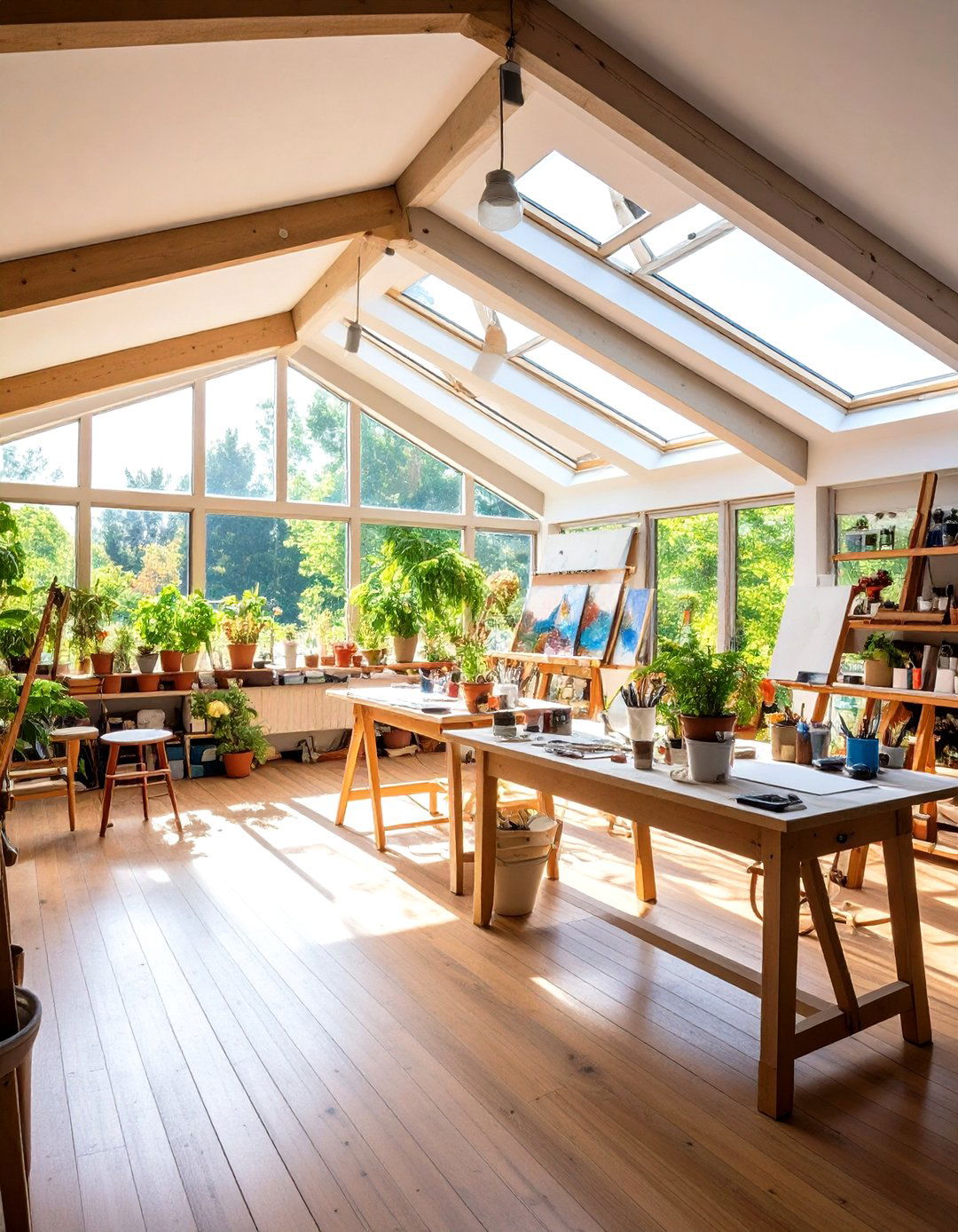 Artist Workshop with Natural Light Enhancement - 24 Garage Conversion Ideas