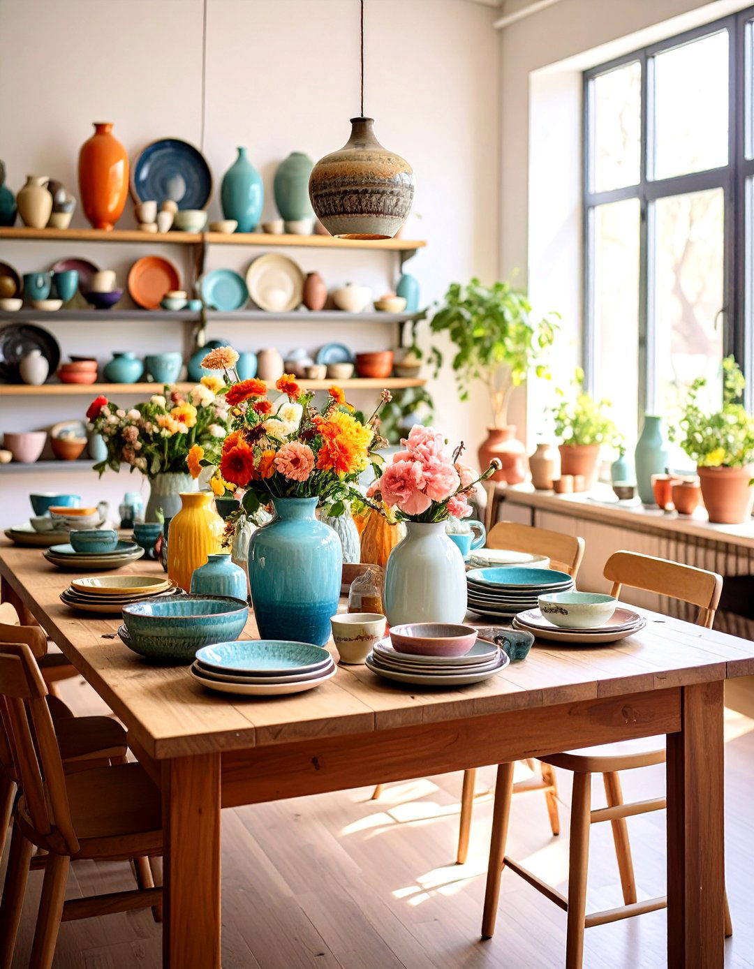 Artistic Ceramic and Pottery Displays - 24 Dining Room Table Decor Ideas