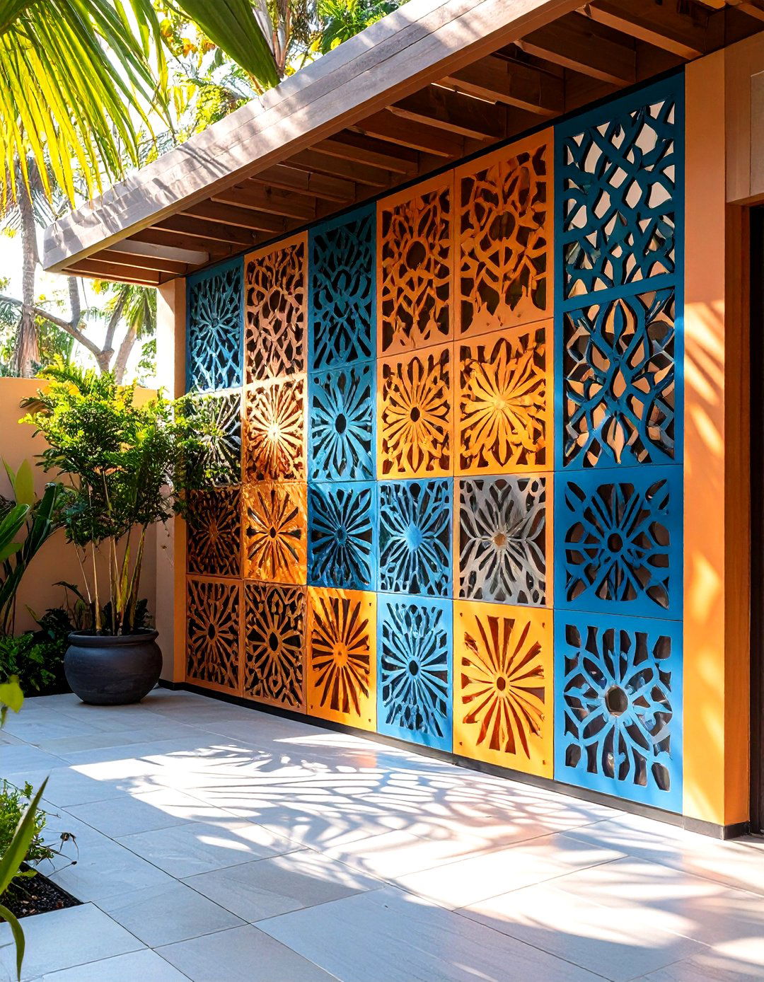 Artistic Cutout Panel Designs - 24 Patio Wall Ideas
