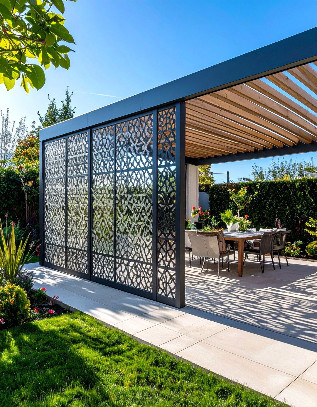 Artistic Cutout Panels - 24 Privacy Patio Ideas