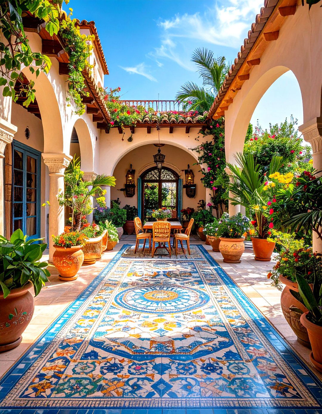 Artistic Mediterranean Mosaic Showcase - 24 Mediterranean Patio Ideas