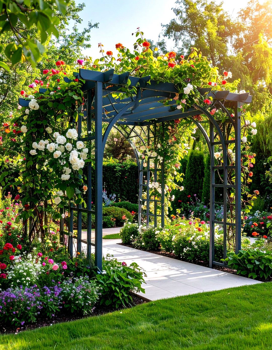Artistic Metal Sculpture Trellis for Garden Focal Points - 24 Garden Trellis Ideas