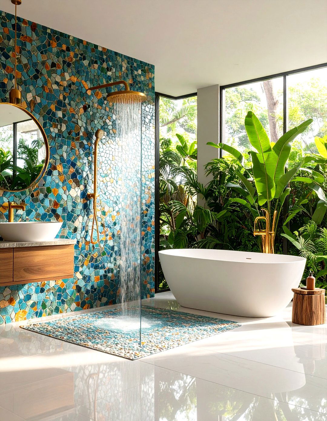 Artistic Mosaic Installations - 24 Modern Shower Ideas