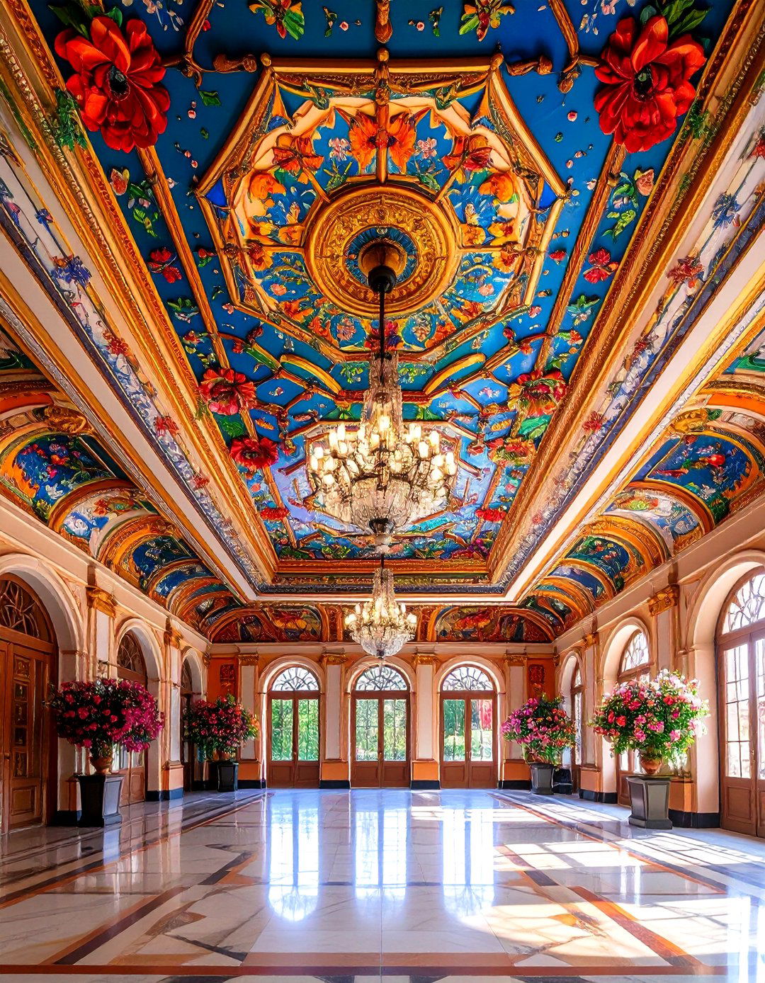 Artistic Statement Ceiling Design - 24 Bohemian Interior Design Ideas