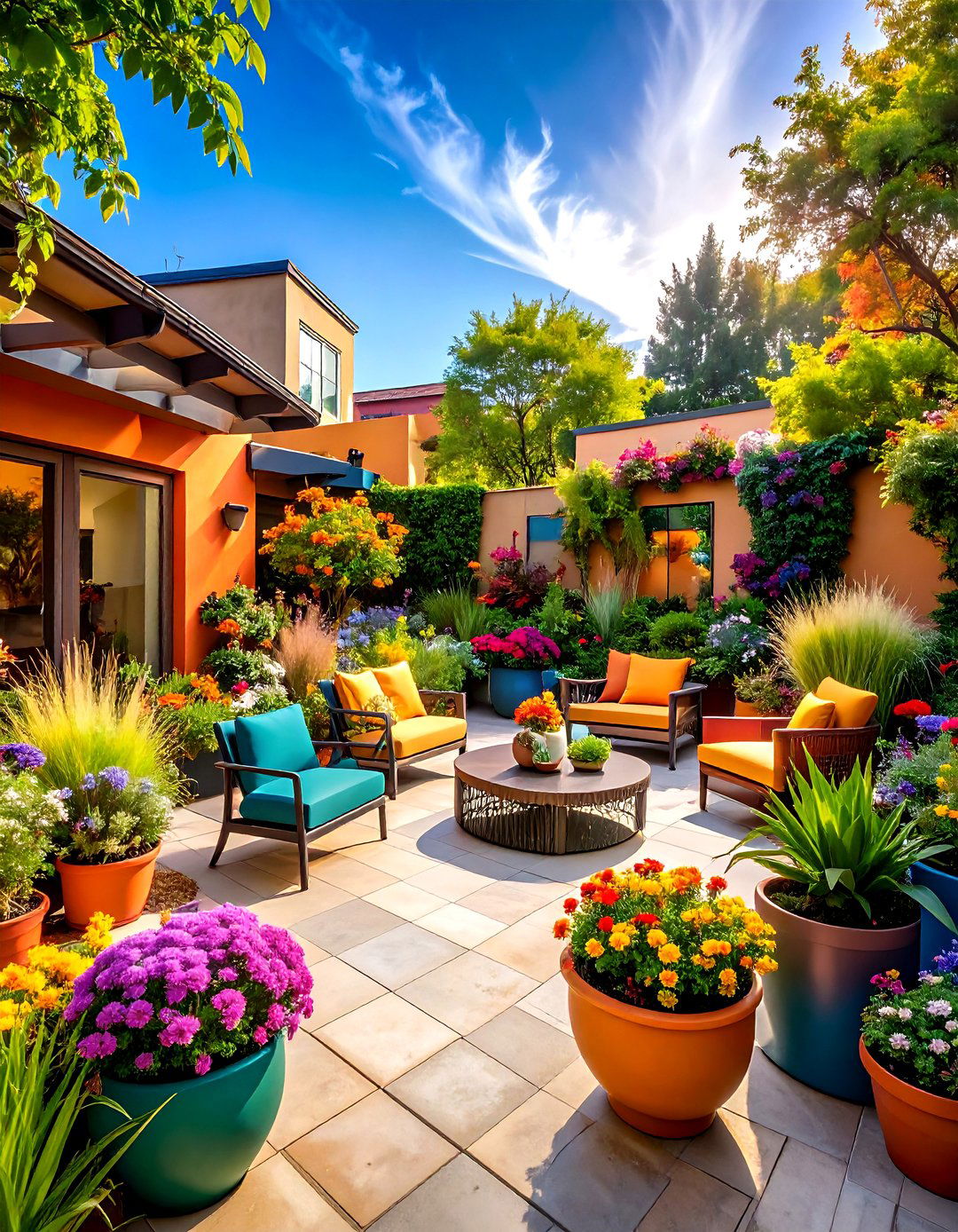 Artistic Statement Patio Design - 24 townhouse patio ideas