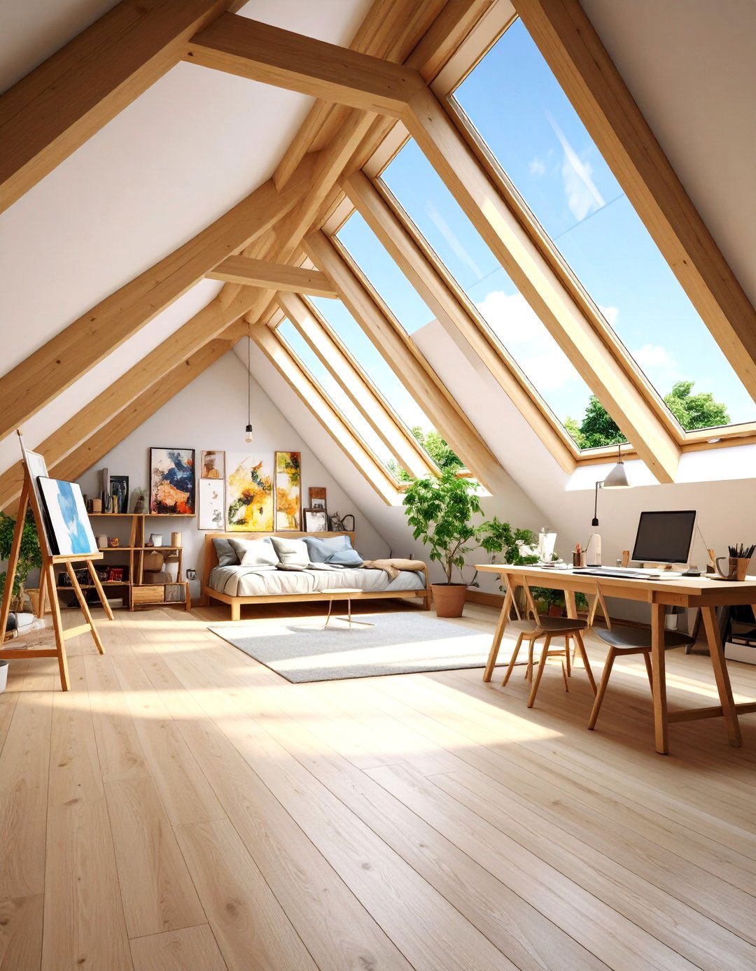Artistic Studio Attic Bedroom - 24 Attic Bedroom Ideas