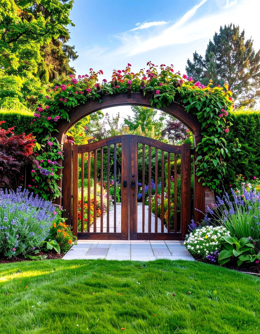 Artistic Sunburst Pattern Metal Gates - 24 Metal Garden Gate Ideas