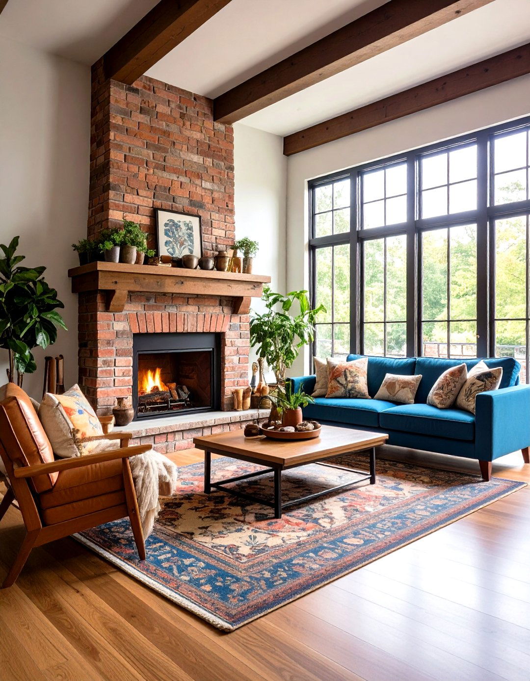Arts and Crafts Brick Fireplace Construction - 24 Traditional Fireplaces