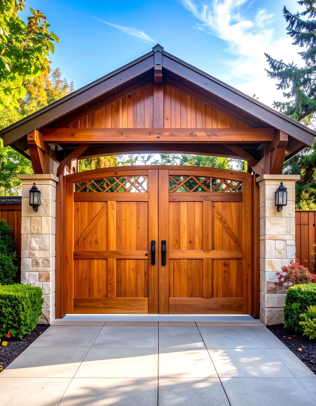 Arts and Crafts Style Gates - 24 Driveway Gate Ideas