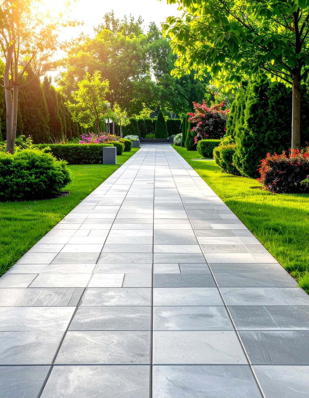 Ashlar Pattern Grey Stone Layout - 24 Grey Paver Walkway Ideas