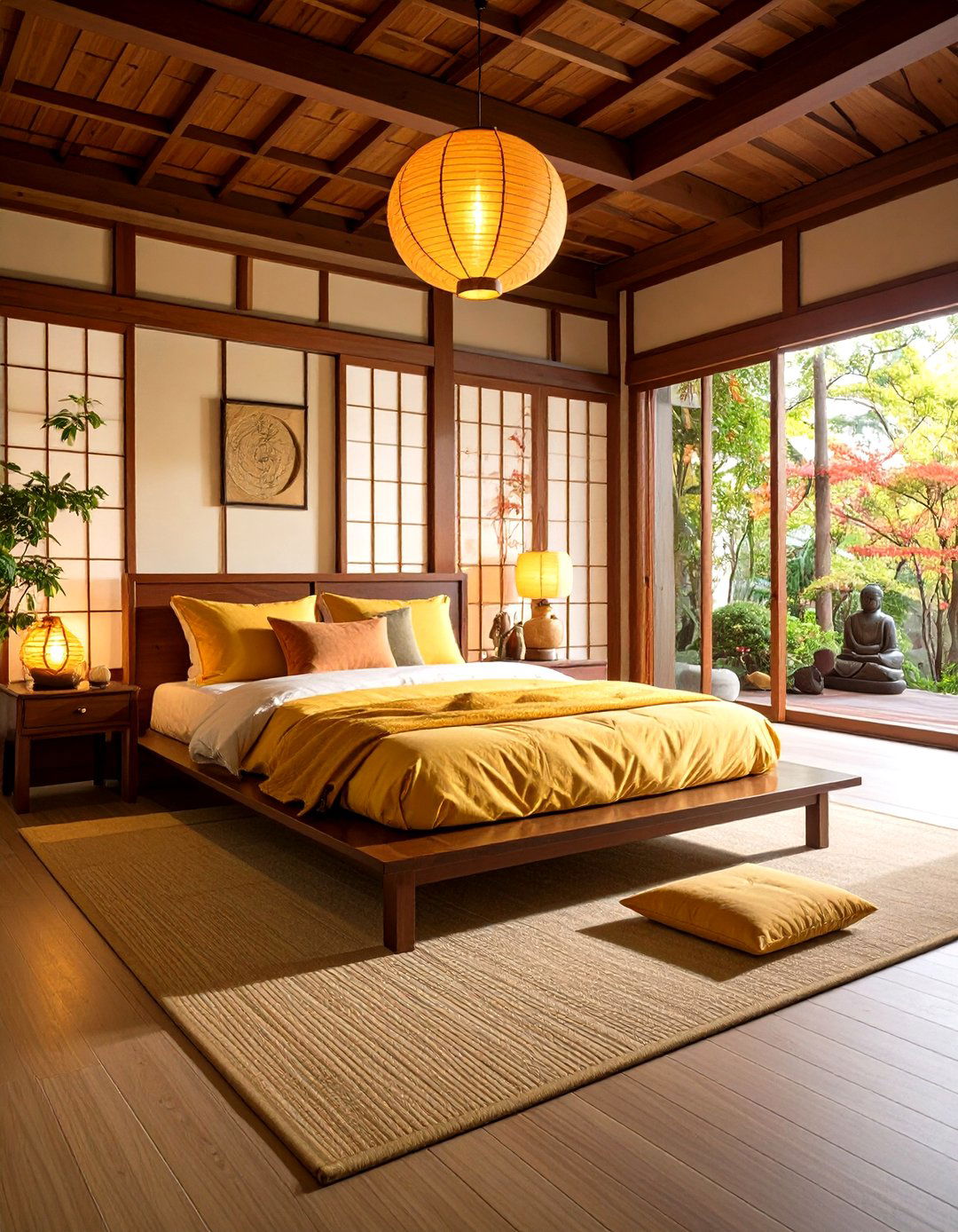 Asian Inspired Gold Zen - 24 Gold Bedroom Ideas