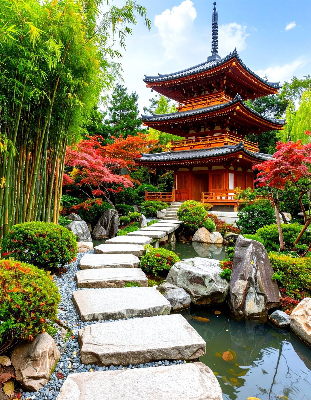 Asian Inspired Pagoda with Bamboo Grove - 24 Garden Focal Point Ideas