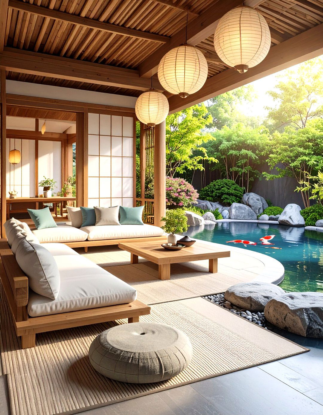 Asian Inspired Zen Garden Pavilion - 24 Lanai Porch & Patio Designs