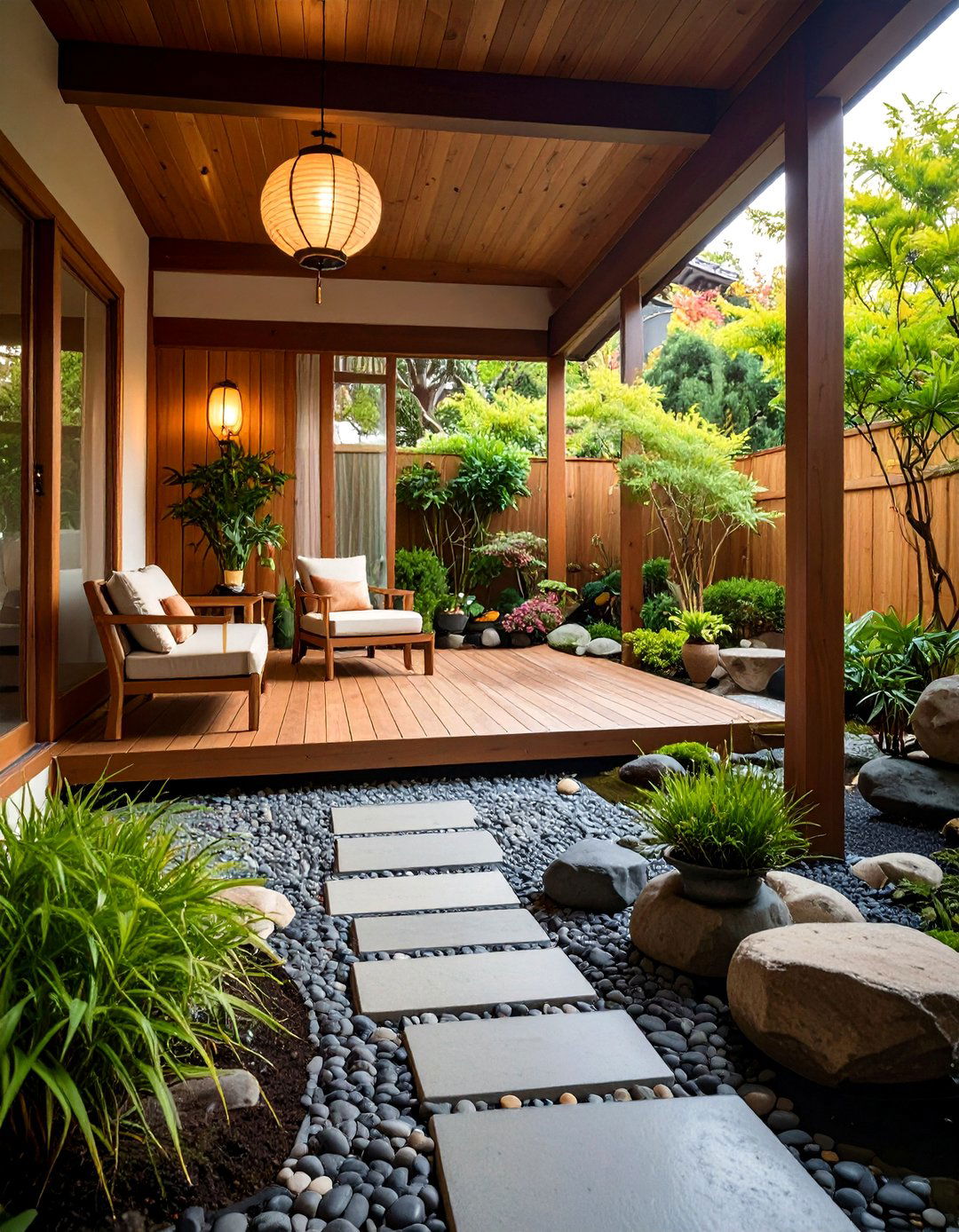 Asian Inspired Zen Garden - 24 Small Front Porch Ideas