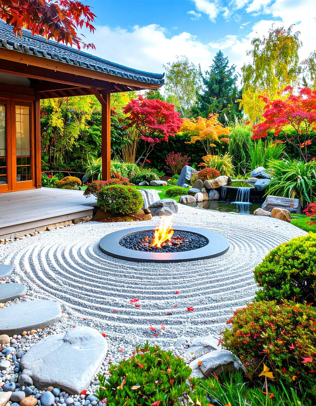 Asian Zen Garden Firepit Meditation Space - 24 Patio Ideas With Firepit
