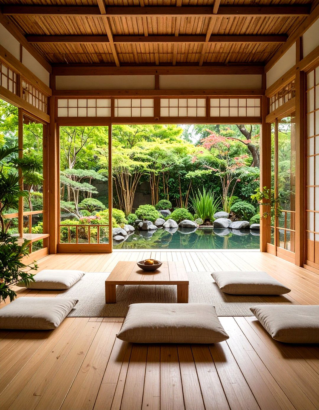 Asian Zen Screened Meditation Space - 24 Small Screened-in Porch Ideas