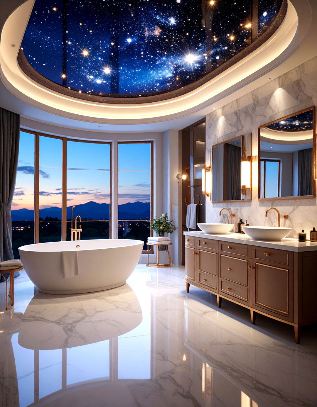 Astronomy Tower Stargazing Bathroom - 24 Harry Potter Bathroom Ideas