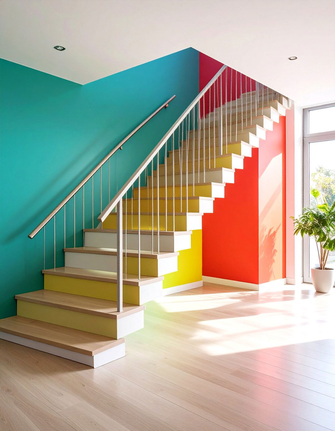Asymmetric Open Design with Varied Tread Sizes - 24 Open Staircase Ideas