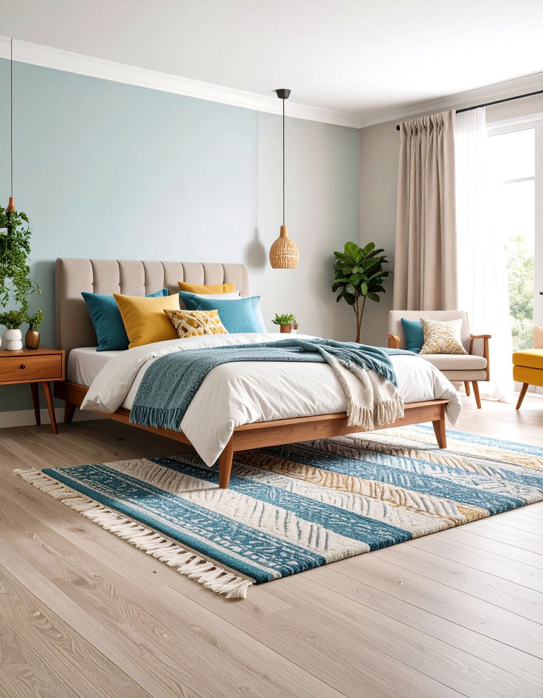 Asymmetrical Bedroom Rug Positioning - 24 bedroom rug ideas