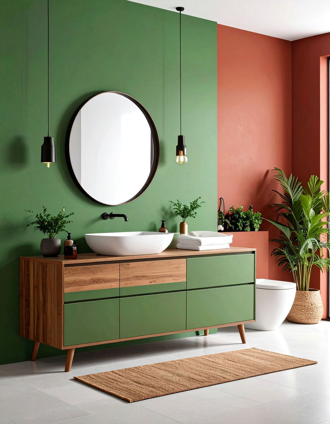 Asymmetrical Vanity with Offset Sink Placement - 24 Small Bathroom Vanity Ideas