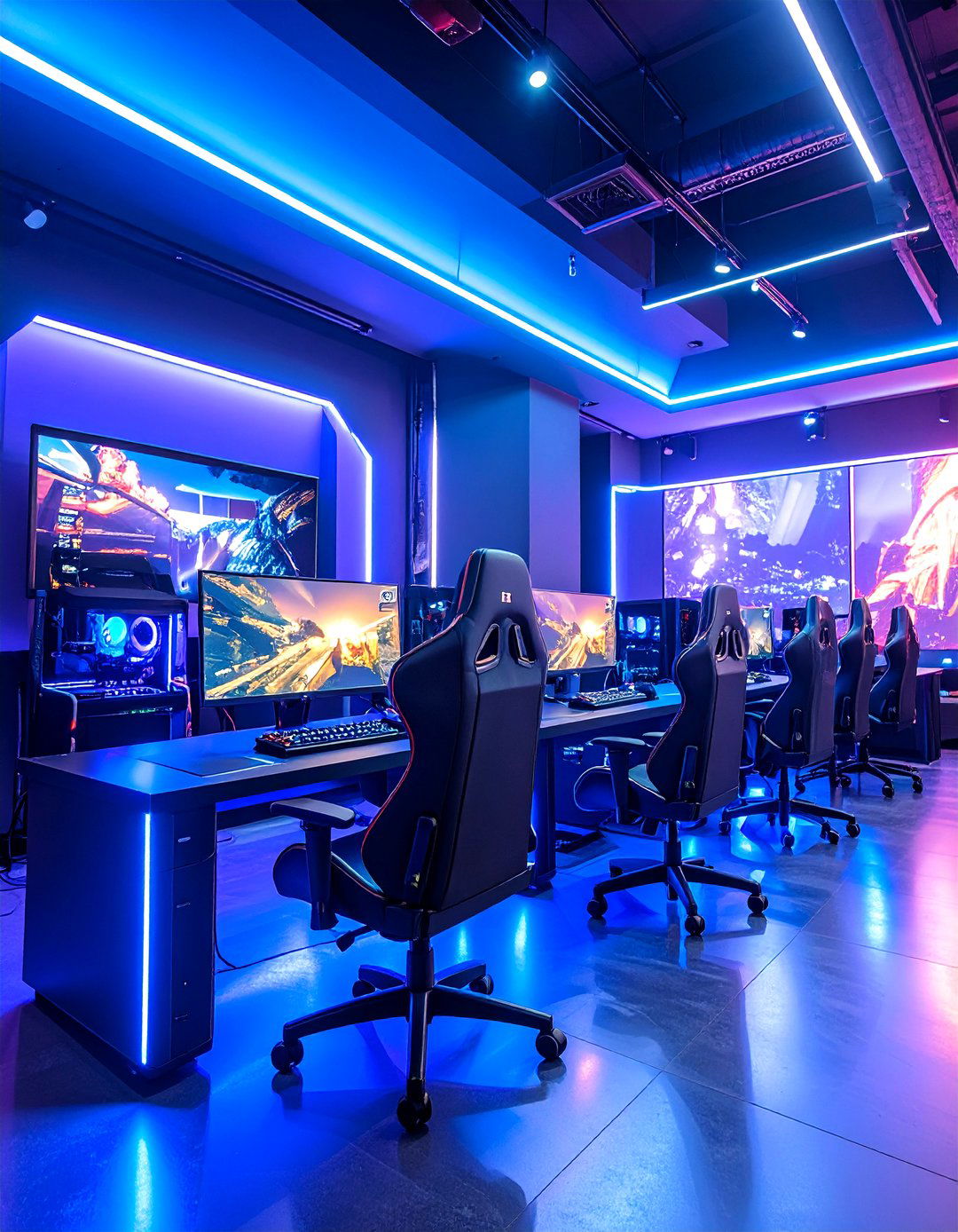 Atmospheric Black Gaming Environment - 24 Black Gaming Room Ideas