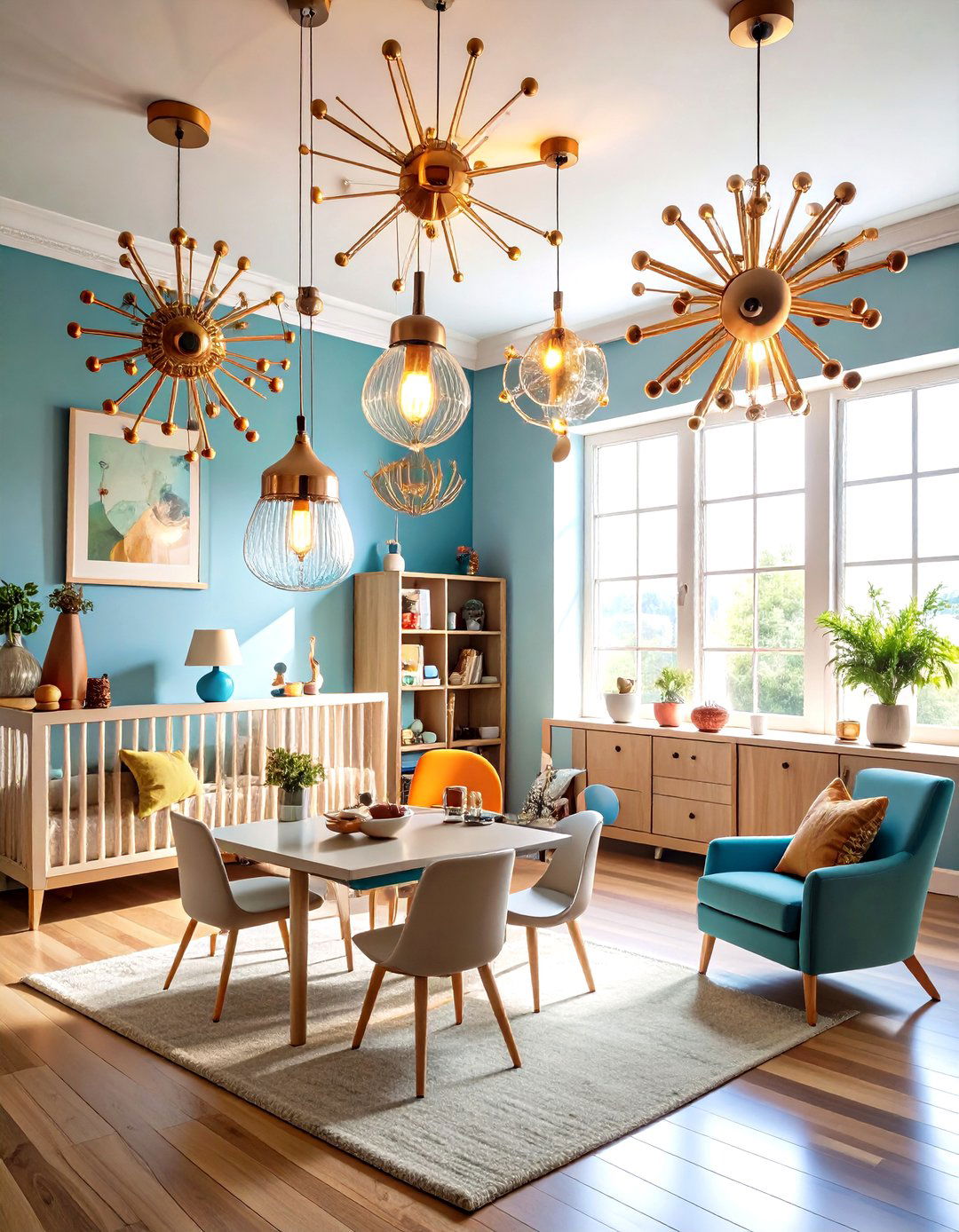 Atomic Age Lighting Fixtures - 24 Mid-century Modern Nursery Ideas