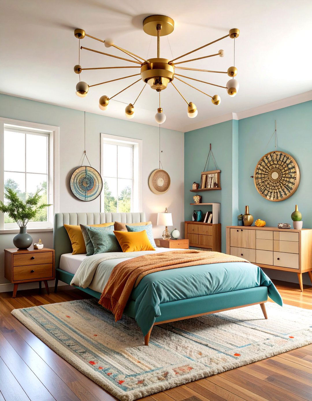 Atomic Era Lighting Fixtures - 24 Midcentury Modern Bedroom Decorating Ideas