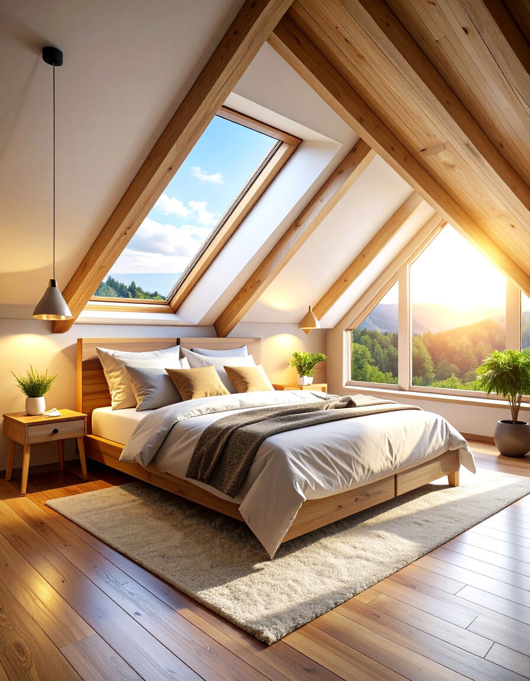 Attic Bed Nook with Skylight Views - 24 Bed Nook Ideas