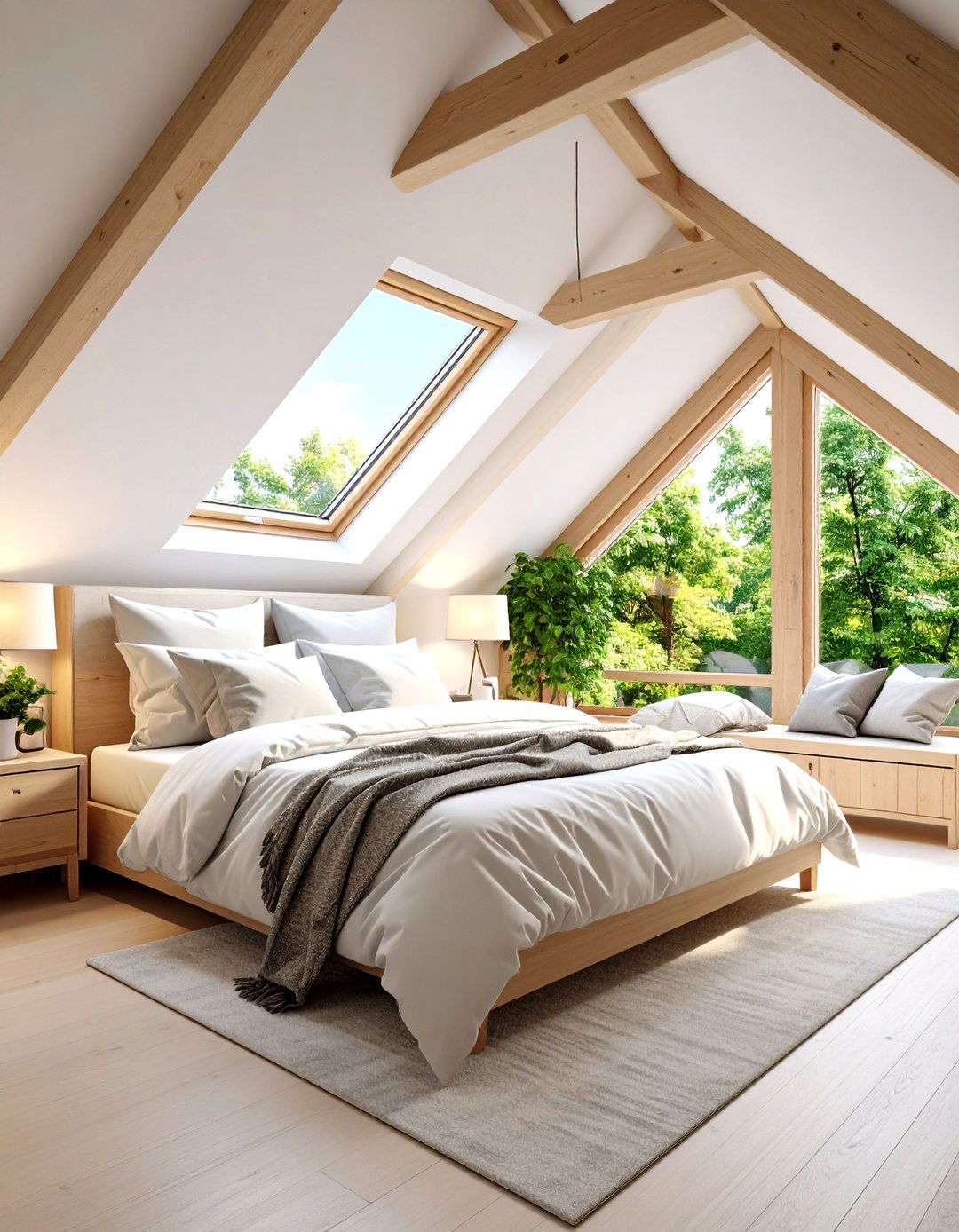 Attic Guest Bedroom with Sloped Ceilings - 24 Guest Bedroom Ideas