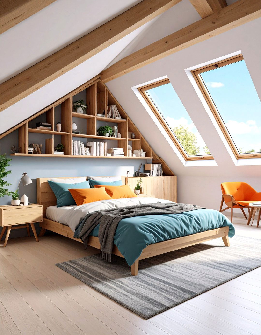 Attic Small Bedroom with Sloped Ceiling Design - 24 Small Bedroom Ideas
