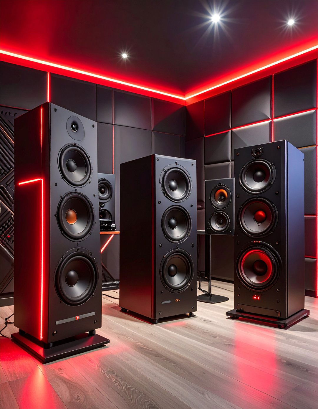 Audio Equipment Integration - 24 Red and Black Gaming Setup Ideas