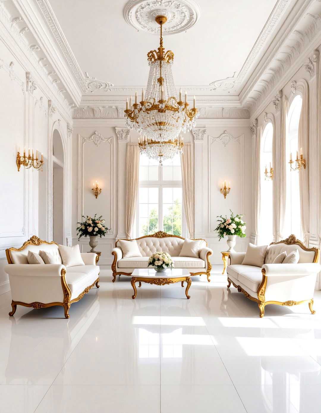Austrian Imperial White Living Room - 24 Royal Living Room Design Ideas