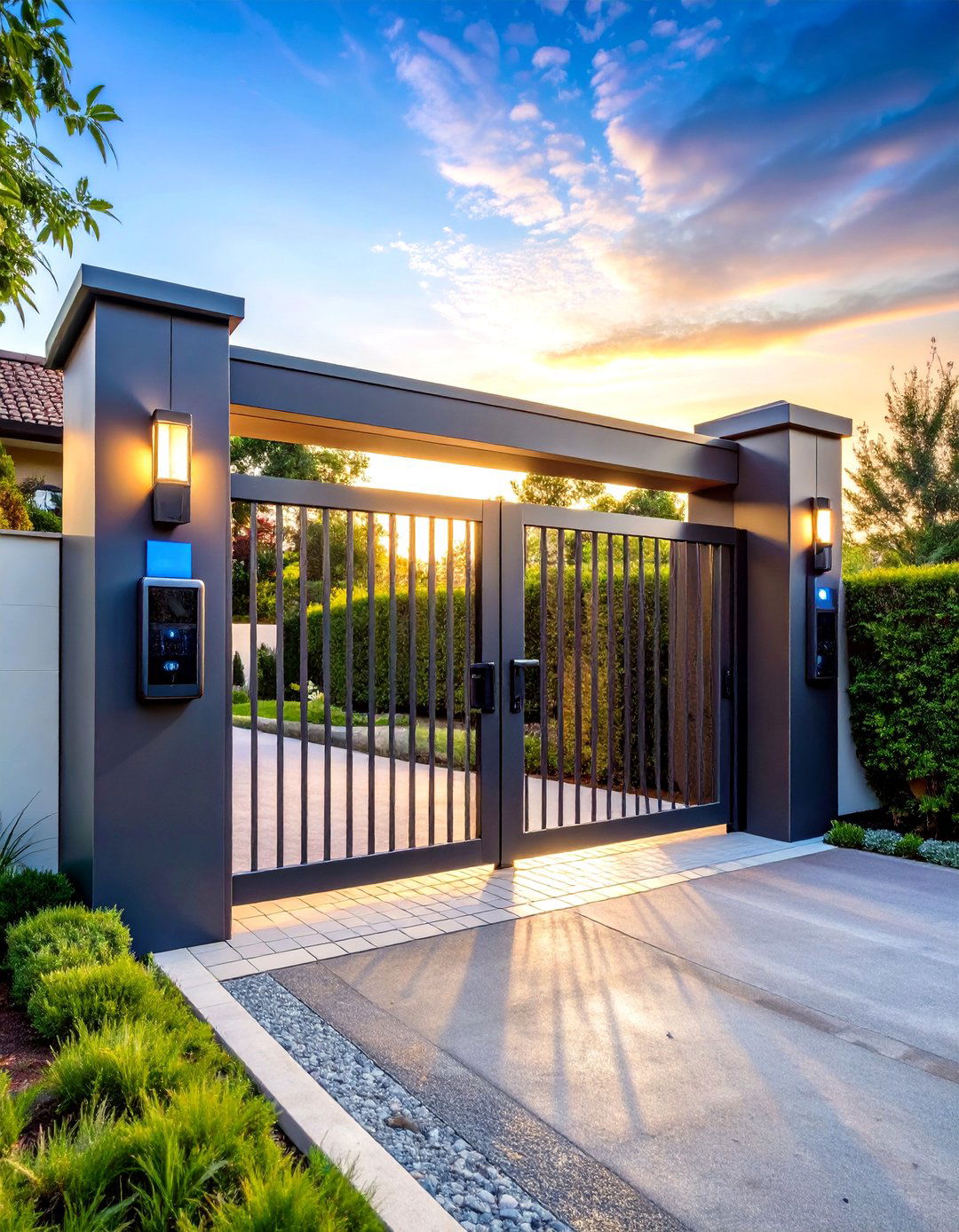 Automated Security Gate System - 24 driveway entrance ideas