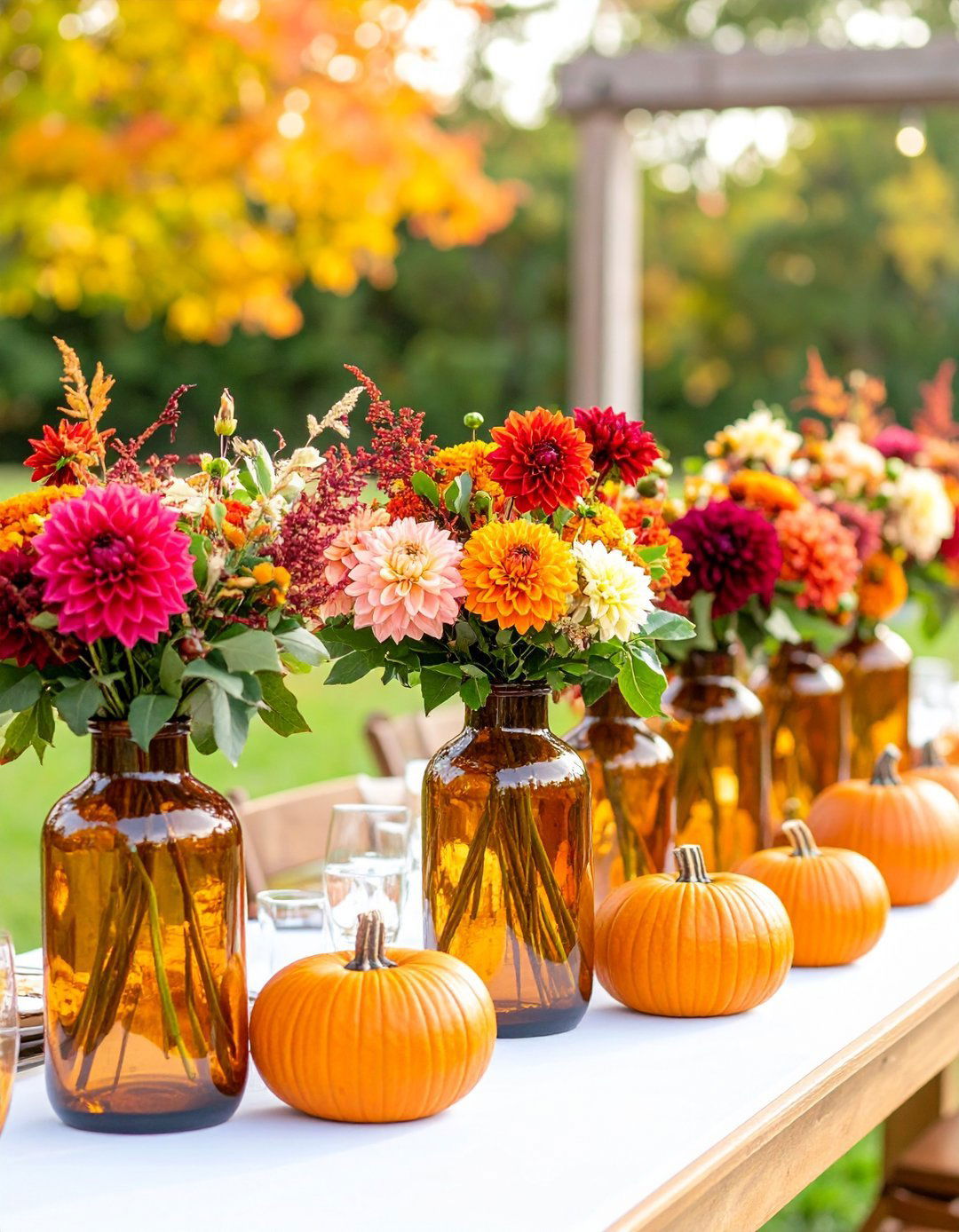 Autumn Harvest Centerpieces - 24 Bud Vase Wedding Centerpiece Ideas