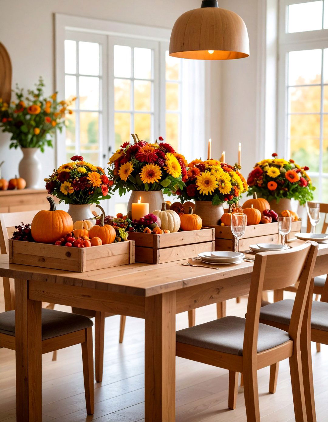 Autumn Harvest Fruit and Flower Combinations - 24 Flower Centerpiece Ideas