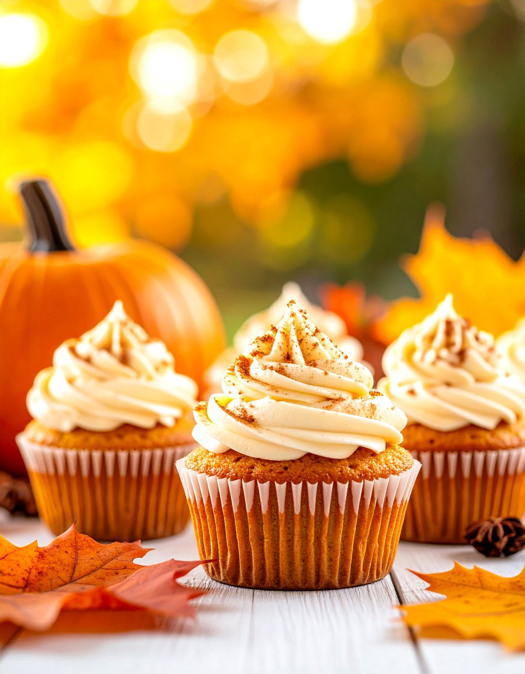 Autumn Pumpkin Spice Romance - 24 Wedding Cupcake Ideas
