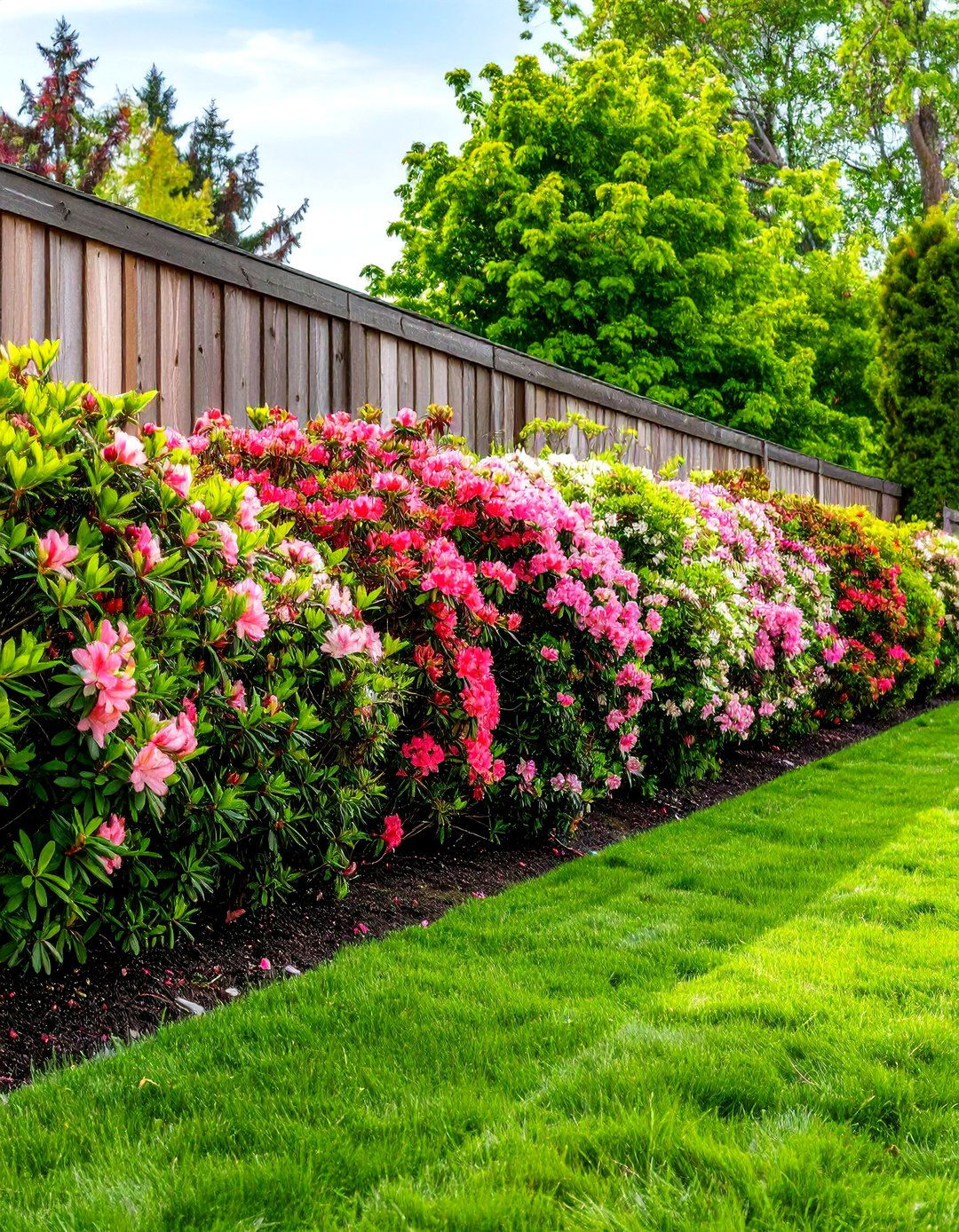 Azalea Hedge Privacy Screen - 24 Azalea Garden Ideas